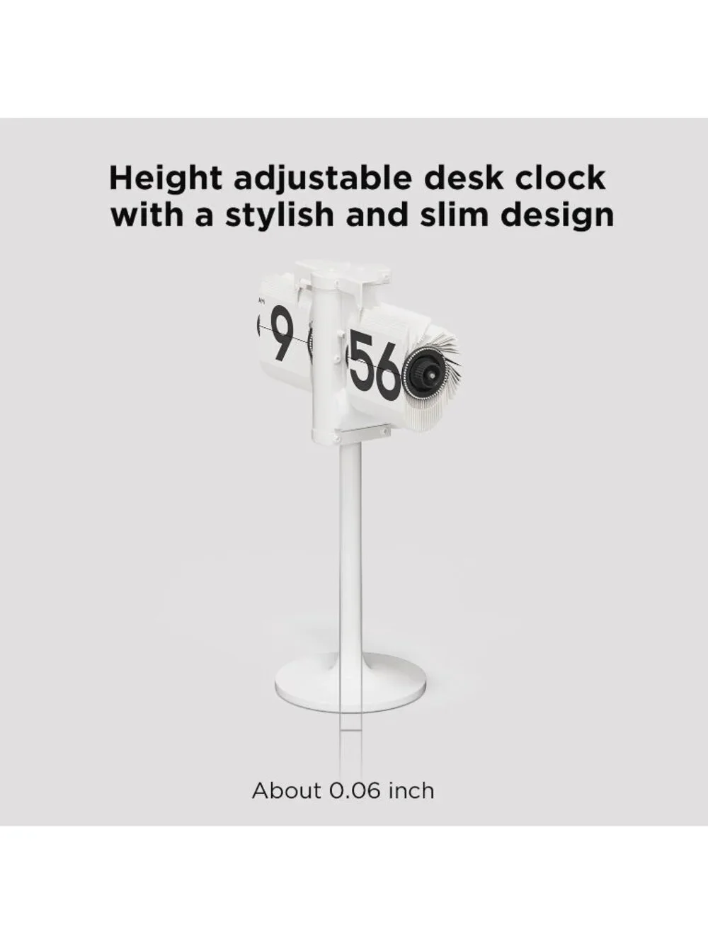 Home Black Analog Quartz Large Number Adjustable Vintage Design Flip Desk Clock